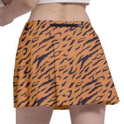 Women's Tennis Skirt Pleated High Waist Wildlife Animal Short Lined Shorts Pockets Pickleball Running Fitness Medium