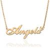 AQGS Angela Custom Name Necklace Customized Personalized Plated Name Necklace for Mother Daughter Friendship Women Valentine's Day Christmas Birthday New Year Gold view 1