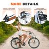 MAKELEN 7 Speed Vintage Style Bike With Front and Rear Rack, Steel Frame 26x1.5 Tires, Retro Commute Touring for Women and Men Orange view 3