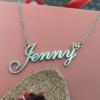 AQGS Monique Custom Name Necklace Customized Personalized Plated Name Necklace for Mother Daughter Friendship Women Valentine's Day Christmas Birthday New Year Silver view 3