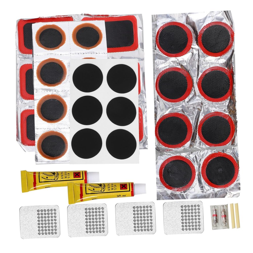WOONEKY 1set Tire Repair Patch Kit Glueless Puncture Repair for Road and Mountain Lightweight and Portable Quick Maintenance for Cyclists