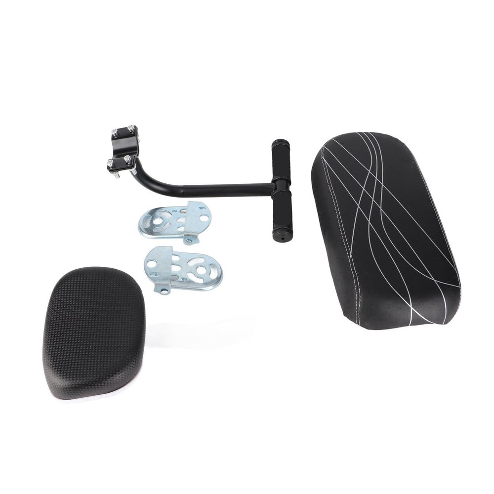 BicycleRear Seat Cushion Armrest Footrest Set, Bike Seat Kit, BicycleRear Seat Set, Included Bike Rear Seat Cushion with Safety Cycling Backrest, Armrest Handrail, Footrests