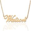 AQGS Watson Custom Name Necklace Customized Personalized Plated Name Necklace for Mother Daughter Friendship Women Valentine's Day Christmas Birthday New Year Gold view 1