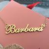 AQGS Esther Custom Name Necklace Customized Personalized Plated Name Necklace for Mother Daughter Friendship Women Valentine's Day Christmas Birthday New Year Gold view 2