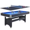 LMAOSS 6" Pool Table, Portable Pool Table with Complete Billiard Accessory Sets, Foldable Billiard Game Table Set, with Table Tennis Top, for Family Game Rooms(Blue) view 1
