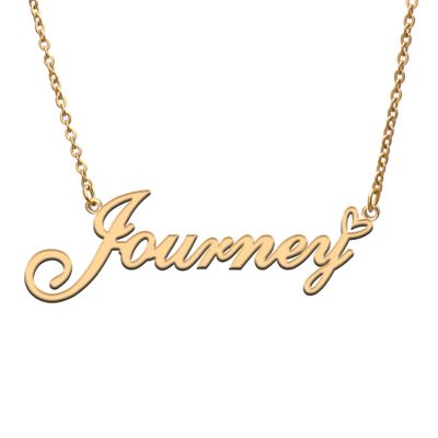 AQGS Journey Custom Name Necklace Customized Personalized Plated Name Necklace for Mother Daughter Friendship Women Valentine's Day Christmas Birthday New Year Gold