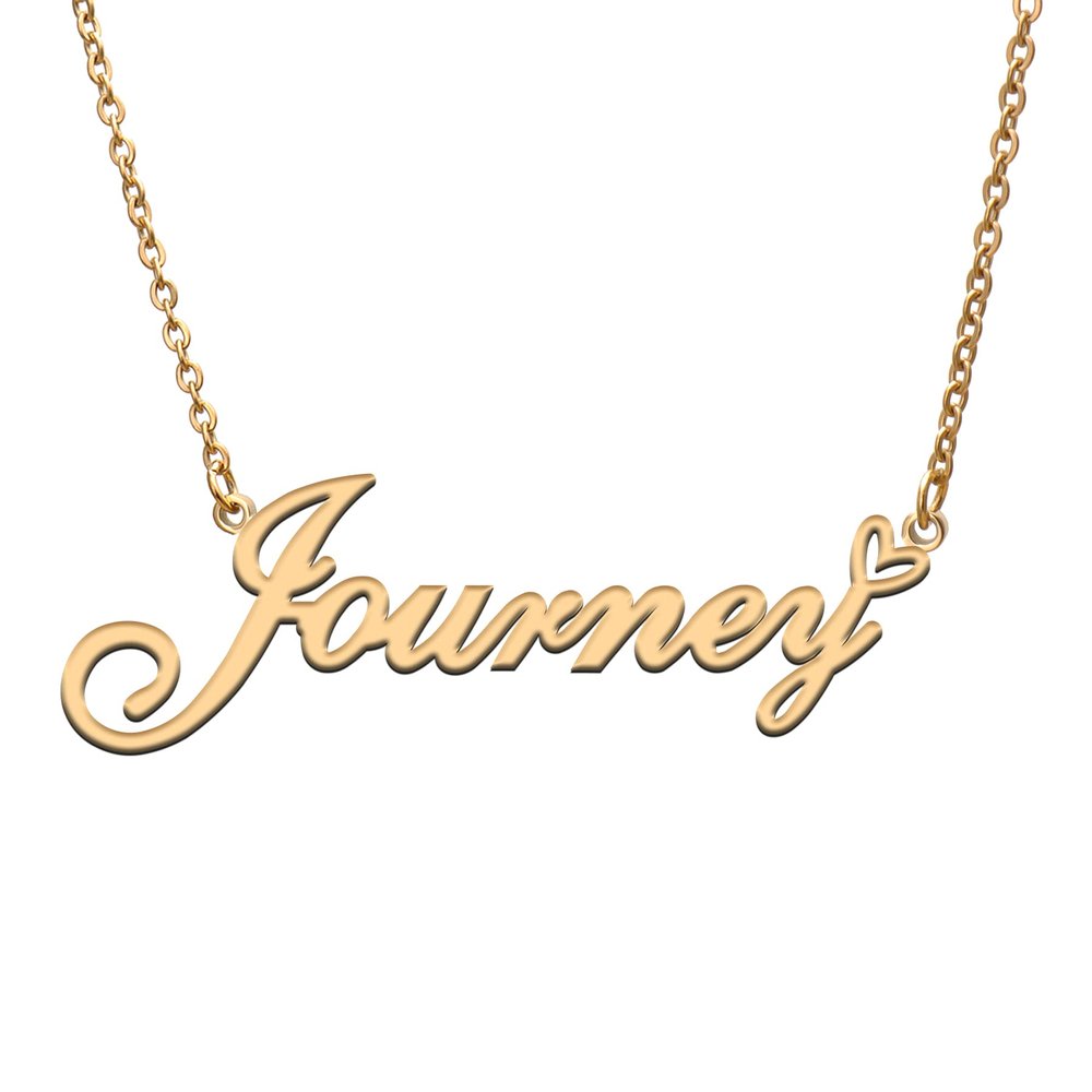 AQGS Journey Custom Name Necklace Customized Personalized Plated Name Necklace for Mother Daughter Friendship Women Valentine's Day Christmas Birthday New Year Gold