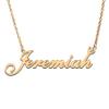 AQGS Jeremiah Custom Name Necklace Customized Personalized Plated Name Necklace for Mother Daughter Friendship Women Valentine's Day Christmas Birthday New Year Gold view 1