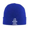 Beanies,I'm Bob Doing Bob Things - Funny Gifts Beanie Hat Women Men Knit Skull Cap Winter Knitted Hat Slouchy Hat Blue view 2