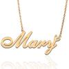 AQGS Mary Custom Name Necklace Customized Personalized Plated Name Necklace for Mother Daughter Friendship Women Valentine's Day Christmas Birthday New Year Gold view 1
