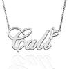 AQGS Cali Custom Name Necklace Customized Personalized Plated Name Necklace for Mother Daughter Friendship Women Valentine's Day Christmas Birthday New Year Silver view 1