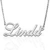 AQGS Linda Custom Name Necklace Customized Personalized Plated Name Necklace for Mother Daughter Friendship Women Valentine's Day Christmas Birthday New Year Silver view 1