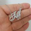 AQGS Linda Custom Name Necklace Customized Personalized Plated Name Necklace for Mother Daughter Friendship Women Valentine's Day Christmas Birthday New Year Silver view 4