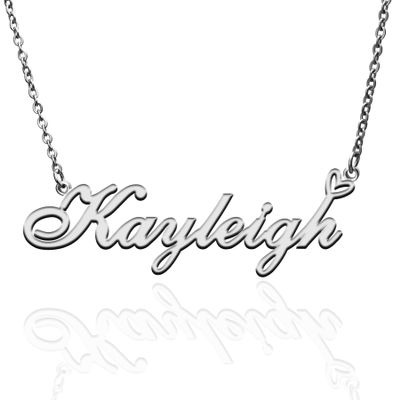 AQGS Kayleigh Custom Name Necklace Customized Personalized Plated Name Necklace for Mother Daughter Friendship Women Valentine's Day Christmas Birthday New Year Silver