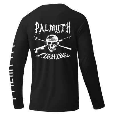 Palmyth Fishing Shirts for Men Long Sleeve UPF 50+ Sun Protection UV T Shirt Tee Skull Swim L
