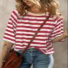 Dokotoo Summer Womens Shirts for Women 2026 Trendy Spring Cute Crop Tops Striped Shirts Crewneck Womens Blouses Dressy Casual Business Fashion Vacation Outfits Resort Wear Ladies Loose Fit Tunic view 4