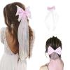 Dsgzkk Hair Clips,Short Wedding Veil for Bride Bowknot Veil Bachelorettes Party Veil Hairclip Engagement Event Headpiece Formal Party Veil view 2