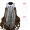 Dsgzkk Hair Clips,Short Wedding Veil for Bride Bowknot Veil Bachelorettes Party Veil Hairclip Engagement Event Headpiece Formal Party Veil view 4