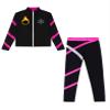 Fldy Womens Figure Ice Skating Gym Training Fleece-Lined Jacket Long Sleeve Zipper Sweatshirt with Gymnastics Leggings Hot Pink XX-Large view 3