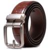 ayamoti Men's Genuine Leather Ratchet Belt, Slide belt with Adjustable Automatic Buckle, 1.4" Wide Premium Leather for Work Casual(2112C/BROWN/36-38) view 1