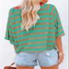 Dokotoo Summer Short Sleeve Shirts for Women 2028 Spring Womens Tops Blouses for Women Business Casual Striped Fashion Striped Fashion Cute Summer Tops for Women view 4
