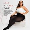 UISLII Plus Size Tights for Women,2 pairs 80D Semi Opaque Tights women,Solid Color Soft High Waist Stockings Size Up to 6XL.(Black+White) view 4