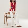 Women Christmas Knit Vest Top Santa Embroidery Sleeveless Button Down Sweater Vest Xmas Snowman Cardigans Tank Top view 4