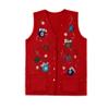 Women Christmas Knit Vest Top Santa Embroidery Sleeveless Button Down Sweater Vest Xmas Snowman Cardigans Tank Top view 1