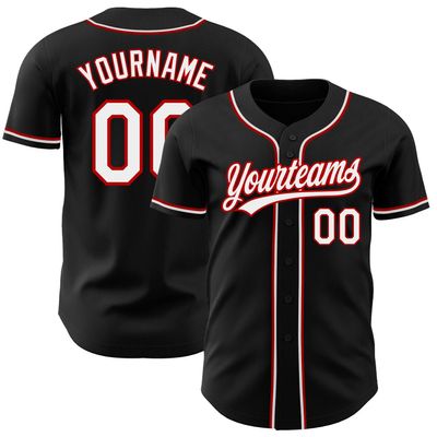Custom Black Baseball Jersey, Baseball Jerseys, Baseball Jersey Men, Baseball Jersey, Baseball Jersey Customize, Custom Black White-Red Baseball Jersey, Baseball Shirt Men, Custom Softball Jersey