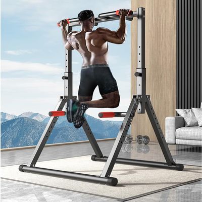 QYQCXGL Foldable Fitness Tower Dip Station Pull Up Bar Station Adjustable Multifunction Fitness Tower Station Training Equipment Home Outdoor, Stable Triangular Structure