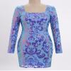 Short Prom Dresses for Teens Sequin HOCO Dress for Women Girls Dance Sparkly Long Sleeve Bodycon Cocktail Party Backless Mini Homecoming Dresses Short Grade Dance Dress Blue XS view 3