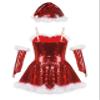 Sinleey Kids Girls Christmas Sleeveless Ballet Dance Tutu Dress Sparkly Figure Skating Dress with Hat Santa Claus Costume Red 4 Years view 2