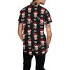 Personalized Men's Baseball Shirts for Photo Face, Customized Button-Up Jerseys for Adults, Design Your Own Casual Jersey with a Picture, Custom Baseball Uniforms, Christmas Cap Pattern view 2