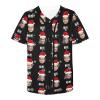 Personalized Men's Baseball Shirts for Photo Face, Customized Button-Up Jerseys for Adults, Design Your Own Casual Jersey with a Picture, Custom Baseball Uniforms, Christmas Cap Pattern view 4