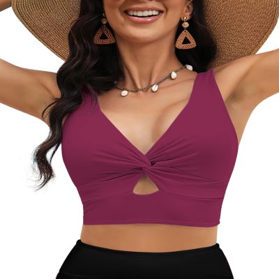 LookbookStore Bathing Suit for Women Crop Swim Tops for Women Purple Bathing Suit Top Swimsuit 2025 2025 Swimming Tops Size Small Size 4 6