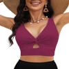 LookbookStore Bathing Suit for Women Crop Swim Tops for Women Purple Bathing Suit Top Swimsuit 2025 2025 Swimming Tops Size Small Size 4 6 view 1