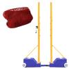 LVLDAWA Volleyball Pole Nets Package, Portable Outdoor Heavy Duty Volleyball Pole with Netting Height Adjustable Badminton Court Training Net for Sports Ground Garden view 1
