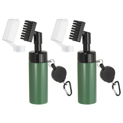 PATIKIL Golf Club Cleaner Brush, 2 Pcs Golf Water Brush with Retractable Zip-line Portable Golf Groove Cleaning Tools Golf Accessories for Men Women Golfers, Green
