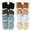 BLULILY Baby Mittens, Soft & Comfortable Lamb Wool Gloves Solid Color Mitts for 0 to 12 Months Infants view 4