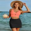 LookbookStore Womens Bathing Suits Swimsuit Tops for Women Orange Bathing Suit Travel Outfits for Women Cruise Attire Suit Plus Size Size XX-Large 20 22 view 2