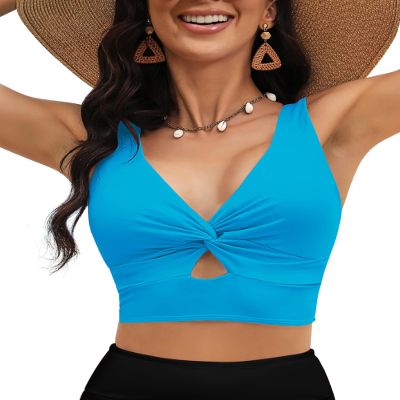 LookbookStore Resort Wear for Women 2025 2025 Tankini Tops for Women Bathing Suits Blue Bathing Suits Cute Size Large Size 12 14
