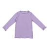 Toddler Girls' Basic Long Sleeve Mock Turtleneck Cotton T-Shirt Baby Girls Lettuce Edge Trim (Purple, 4-5 Years) view 1