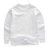Toddler Boys Girls Solid Pullovers Sweatshirt Long Sleeve T-Shirt Kids Cotton Crewneck Thermal Tops (White, 3-4 Years) view 1