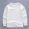 Toddler Boys Girls Solid Pullovers Sweatshirt Long Sleeve T-Shirt Kids Cotton Crewneck Thermal Tops (White, 3-4 Years) view 2