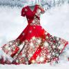 ZYXTIM Women Vintage Christmas Dress V Neck Novelty Printed Classic Swing Cocktail Dresses Short Sleeve Slim Fitting Flowy Holiday Dresses Cocktail Party Dresses view 2