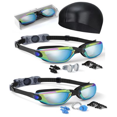 Hurdilen Swim Goggles for Kids Toddlers 3-14 with Swim Cap, Nose Clip, Nose Bridge, Ear Plugs