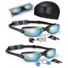 Hurdilen Swim Goggles for Kids Toddlers 3-14 with Swim Cap, Nose Clip, Nose Bridge, Ear Plugs view 1