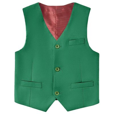 Boys Suits Vest for Kids Slim Fit Formal Vest Waistcoat 3 Button Single Breasted Green Dress Vest Size 2