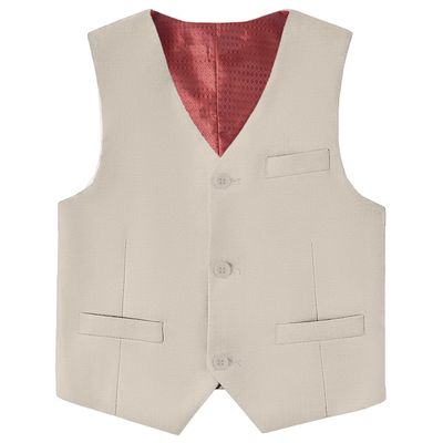 Boy's 3 Button Formal Suit Vest for Kids Fully Lined Vest Champange Wedding Ring Bearer Outfit Size 6