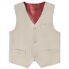 Boy's 3 Button Formal Suit Vest for Kids Fully Lined Vest Champange Wedding Ring Bearer Outfit Size 6 view 1